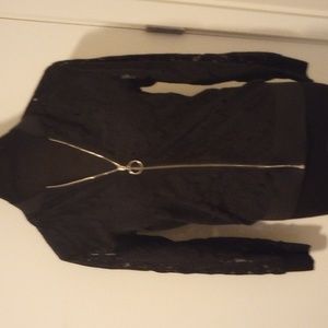 Lace zip up bomber style jacket